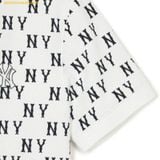  Áo Polo MLB Classic Monogram Full-Panel Pattern Collar T-Shirt NY (Ivory) 3APQM0443-50IVS 