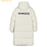  Áo Khoác Phao Dài MLB Basic Big Lettering Hood Long Padding New York Yankees 3ADJB1846-50CRS - Kem 