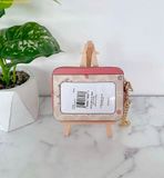  Ví Thẻ Coach Zip Card Case In Signature Canvas With Floral Print Hồng Nhạt 