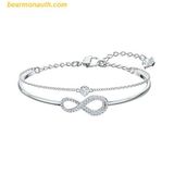  Vòng Tay Swarovski Crystal Infinity Bangle Bracelet, Rhodium Plated, Cubic Zirconia 5520584 