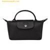  Túi Xách Longchamp Le Pliage City Pouch With Handle Size Mini Noir Black (Da) 