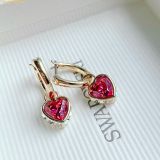 Bông Tai, Khuyên Tai Swarovski Chroma drop earrings Heart, Red 