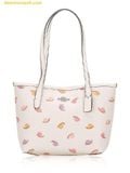  Túi Tote Coach Snail Print Small City Tote Chalk Multi CV269 