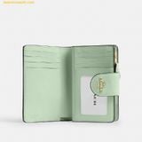  Ví Gập Coach Medium Corner Zip Wallet With Floral Print Pale Green CEC30 