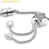  Vòng Tay, Lắc Tay PANDORA Moments Pavé Star & Snake Chain Sliding Bracelet 