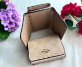  Ví Gập Coach Card Holder Wallet In Blocked Signature Canvas Sand CZ446 