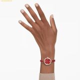  Đồng Hồ Swarovski Matrix bangle watch Swiss Made, Crystal bracelet, Red, Rose gold-tone finish 5690811 