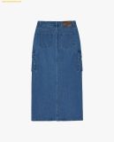  Chân Váy Bút Chì MLB Denim Midi Basic Small Logo - 3FDSB0244-50INS 