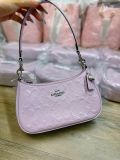  Túi Đeo Vai Coach Teri Shoulder Bag In Signature Leather With Heart Charm Light Violet CDA98 