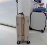  Vali Kéo FILA Ribbed Hard Shell Luggage 22 Inch Ivory Beige 