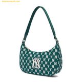  Túi Đeo Vai MLB Classic Monogram Jacquard Hobo Bag New York Yankees - Xanh Lá 3ABQS102N-50GND 