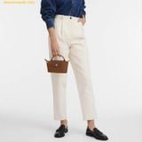  Túi Xách LongChamp Le Pliage Original Pouch With Handle - Cognac - Recycled Canvas Size Mini 