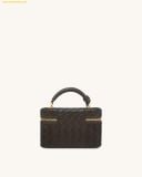  Túi Đeo Chéo JW PEI Cleo Woven Texture Box Shape Top Handle Bag - Dark Brown 