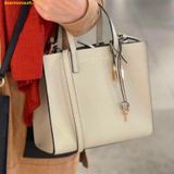  Túi Tote Marc Jacobs Mini Grind Coated Leather Tote Trắng 