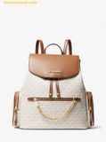  Balo Michael Kors Jet Set Large Logo Backpack 35T1GTTB3B Trắng Logo 