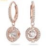  Bông Tai, Khuyên Tai Swarovski Una drop earrings Round cut, White, Rose gold-tone plated 5504753 