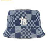  Mũ Bucket MLB Checkerboard Denim-Like Bucket Hat NY (D.Navy) 3AHTCC12N-50NYD 