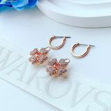  Bông Tai, Khuyên Tai Swarovski Idyllia drop earrings Clover, White, Rose gold-tone plated 5674211 