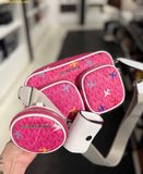  Túi Đeo Chéo Michael Kors MK Jet Set Large Printed Signature Logo Crossbody Bag Màu Hồng 
