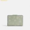  Ví Gập Coach Medium Corner Zip Wallet With Floral Print Pale Green CEC30 