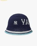  Mũ Bucket MLB Knit Crochet Bucket Hat NY Navy 3AHTK014N-50NYS 