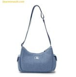  Túi Đeo Vai MLB Denim Hobo Bag NY Sky blue 7ACRMD05N-50SBS 