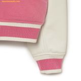  Áo Khoác Bomber MLB Women's Wool Sleeveless Crop Varsity Jacket NY (Hồng) 3FJPV0134-50PKS 