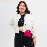  Túi Đeo Chéo Mini Coach Top Handle Card Case CT879, Hồng 