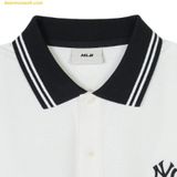  Áo Polo MLB Basic Colorblock Comfortable Fit T-Shirt NY (Ivory) 3APQB0243-50IVS 