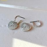  Khuyên Tai, Bông Tai Swarovski Hyperbola Rhodium Plated Crystal Pearl Heart Drop Earrings 5684384 