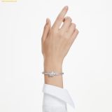  Vòng Tay Swarovski Matrix bangle Baguette cut, Knot, White, Rhodium plated 5727117 