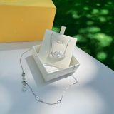  Dây Chuyền Swarovski Matrix pendant Baguette cut, Knot, White, Rhodium plated 5728553 