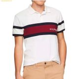  Áo Polo Tommy Hilfiger Men Colourblocked Polo Collar Applique T-shirt Trắng 