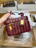  Túi Đeo Chéo JW PEI Cleo Woven Texture Box Shape Top Handle Bag - Claret 