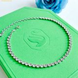  Dây Chuyền, Vòng Cổ Swarovski Imber Tennis necklace Round cut, White, Rhodium plated 5682595 