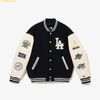 Áo Khoác New Era Varsity La Multi Logo Tay Da - Đen