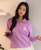  Áo Half-zip MLB Basic Medium Logo Half-zip Overfit Man-to-Man LA (L.Lavender) 