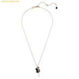  Dây Chuyền, Vòng Cổ Swarovski Iconic Swan Pendant Swan, Small, Black, Rose Gold-Tone Plated 5678045 