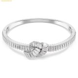  Vòng Tay Swarovski Matrix bangle Baguette cut, Knot, White, Rhodium plated 5727117 