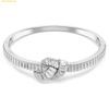 Vòng Tay Swarovski Matrix bangle Baguette cut, Knot, White, Rhodium plated 5727117