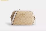  Túi Đeo Chéo Coach Jamie Camera Bag In Signature Canvas CR135 Light Khaki Chalk 
