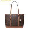 Túi Tote Michael Kors MK Jet Set Travel Large Logo Bag 35T0GTVT3V Màu Nâu Logo