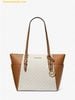 Túi Tote Michael Kors Charlotte Large Logo and Leather Top-Zip Tote Bag 35T0GCFT3B Trắng Logo