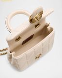  Túi Đeo Chéo Coach Tabby 19 Quilted Leather Top-Handle Bag Chalk CCC12 