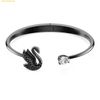  Vòng Tay, Lắc Tay Swarovski Swan bangle Swan, Black, Ruthenium plated 5688745 