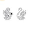  Bông Tai , Khuyên Tai Swarovski Swan stud earrings Swan, White, Rhodium plated 5647873 