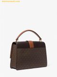  Túi Xách Michael Kors Greenwich Medium Signature Logo Satchel Brown 35S5GGRS6V 