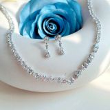  Bộ Trang Sức Dây Chuyền Và Bông Tai Swarovski Mesmera set Mixed cuts, White, Rhodium plated 5674306 