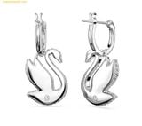  Bông Tai, Khuyên Tai Swarovski Iconic Swan drop earrings Swan, White, Rhodium plated 5647545 