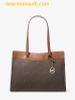 Túi Tote Michael Kors Jet Set Travel Large Signature Logo Pocket Tote Bag Brown